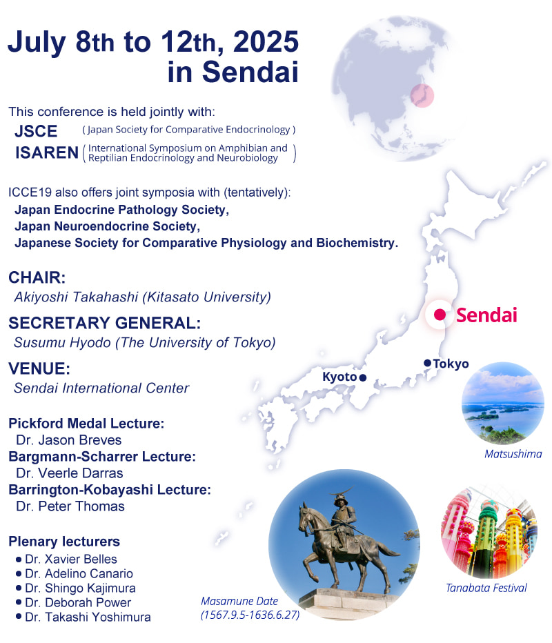 Date: July 8-12, 2025 / Chair: Akiyoshi Takahashi / Secretary General: Susumu Hyodo / Venue: Sendai International Center